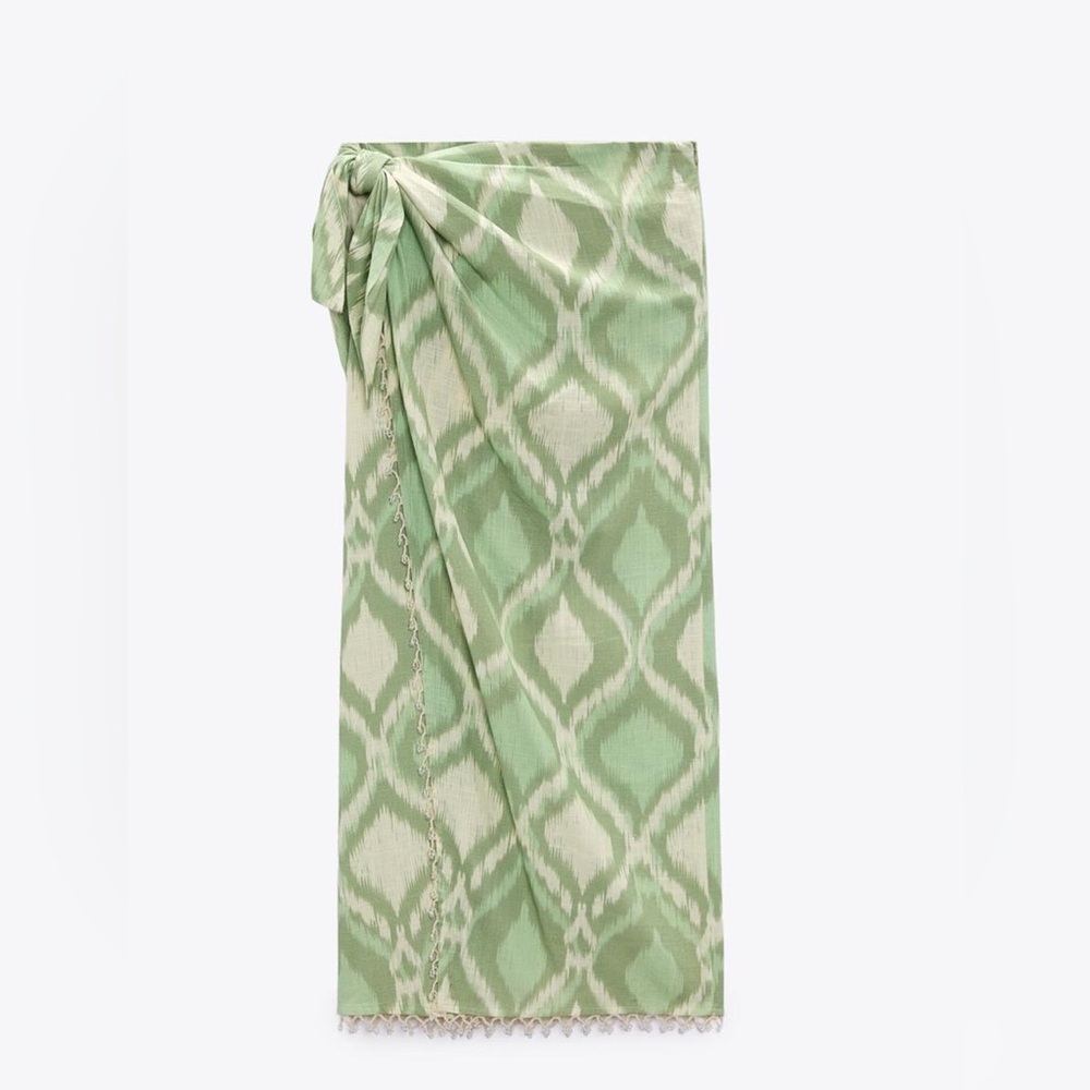 Green Patterned Skirt Sarong